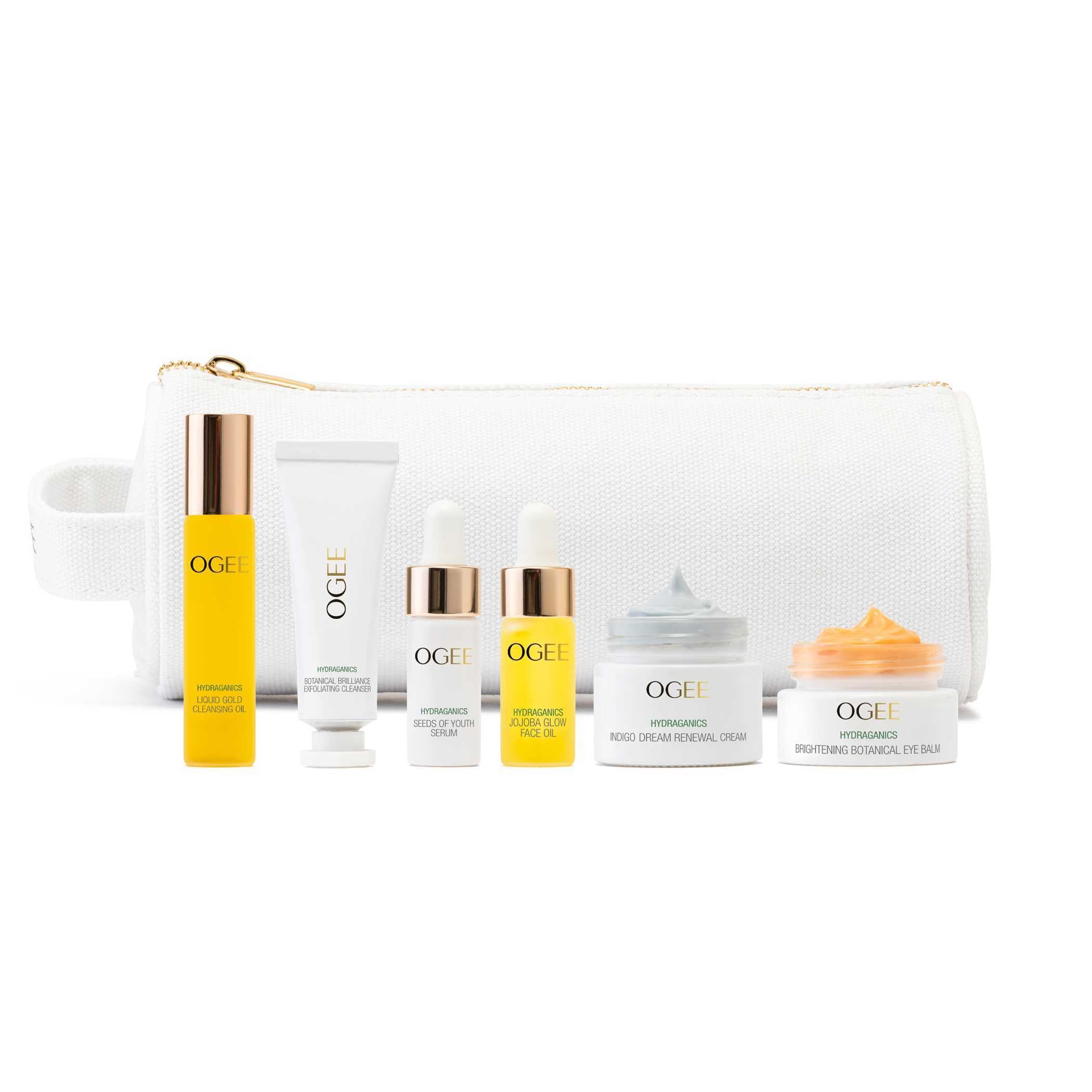 Bolsa de belleza de algodón orgánico de Ogee para viaje y almacenamiento compacto.