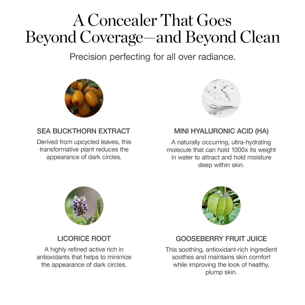 Ogee Concealer con ingredientes orgánicos certificados para un cuidado suave de la piel.