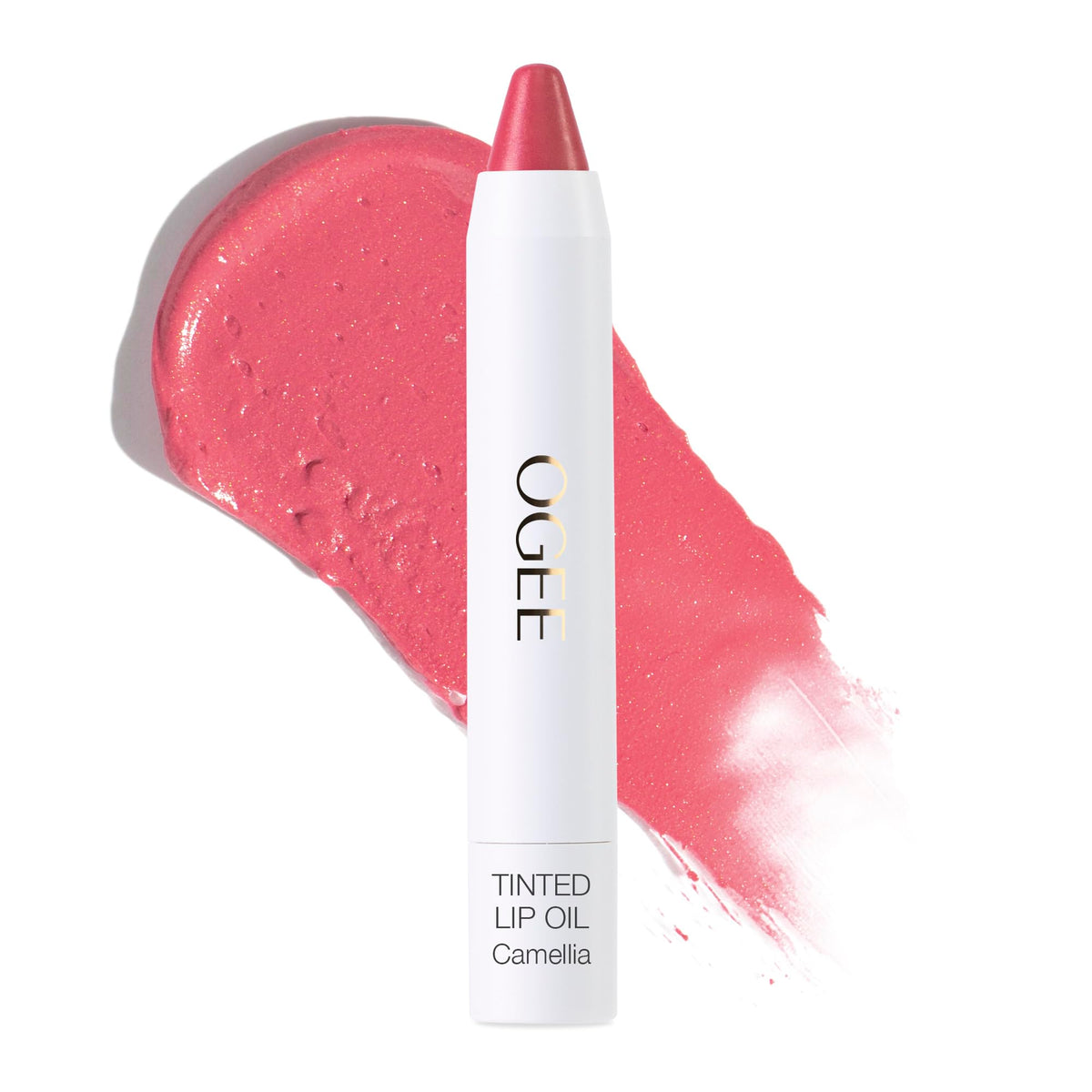 Ogee labial con tinte Camellia para color suave y natural.