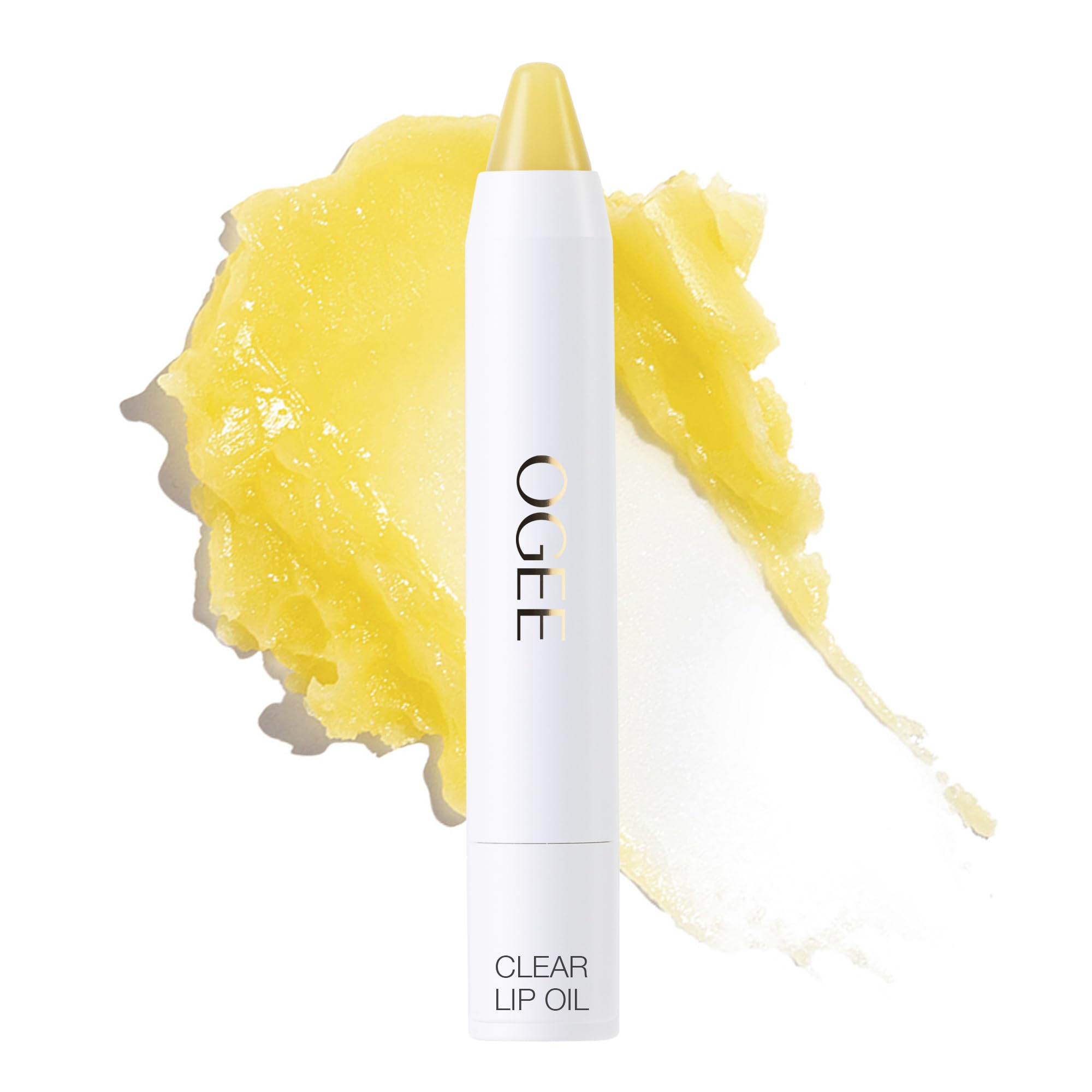 Ogee Sculpted Lip Oil, botella transparente, brillo suave y nutrición para labios.