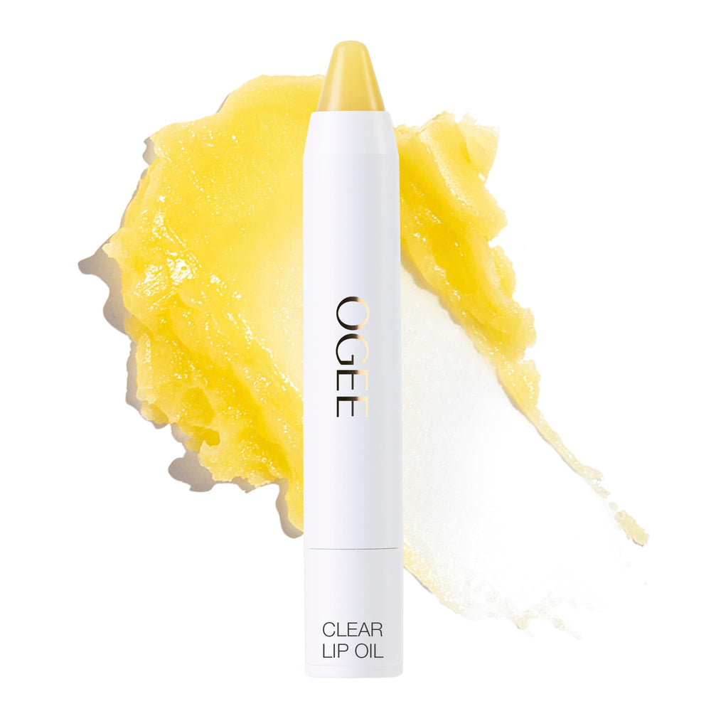 Ogee Sculpted Lip Oil, botella transparente, brillo suave y nutrición para labios.