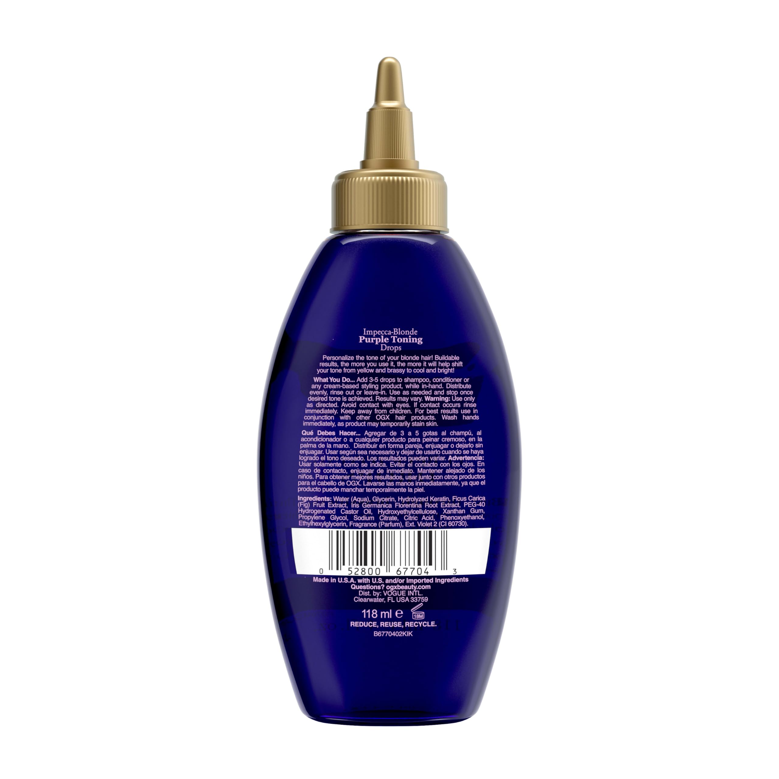 Combinación con champú morado para mayor efecto tonificante.