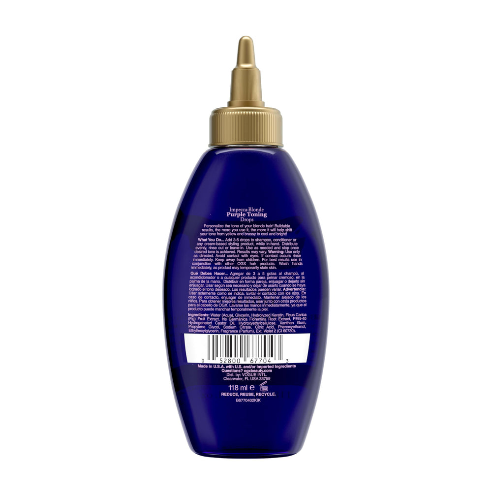 Combinación con champú morado para mayor efecto tonificante.