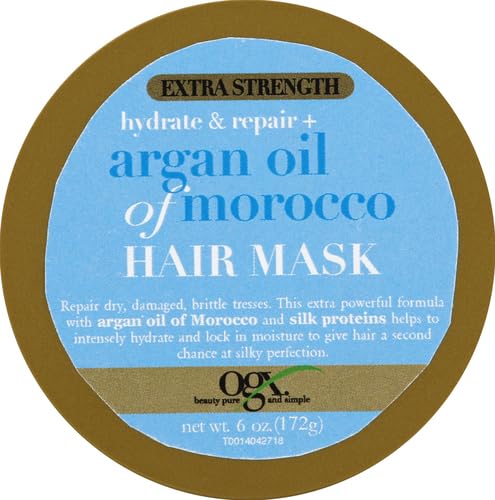 OGX mascarilla argán Marruecos, aplicación en mechones, masaje para desenredar suavemente.