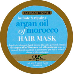 OGX mascarilla argán Marruecos, aplicación en mechones, masaje para desenredar suavemente.