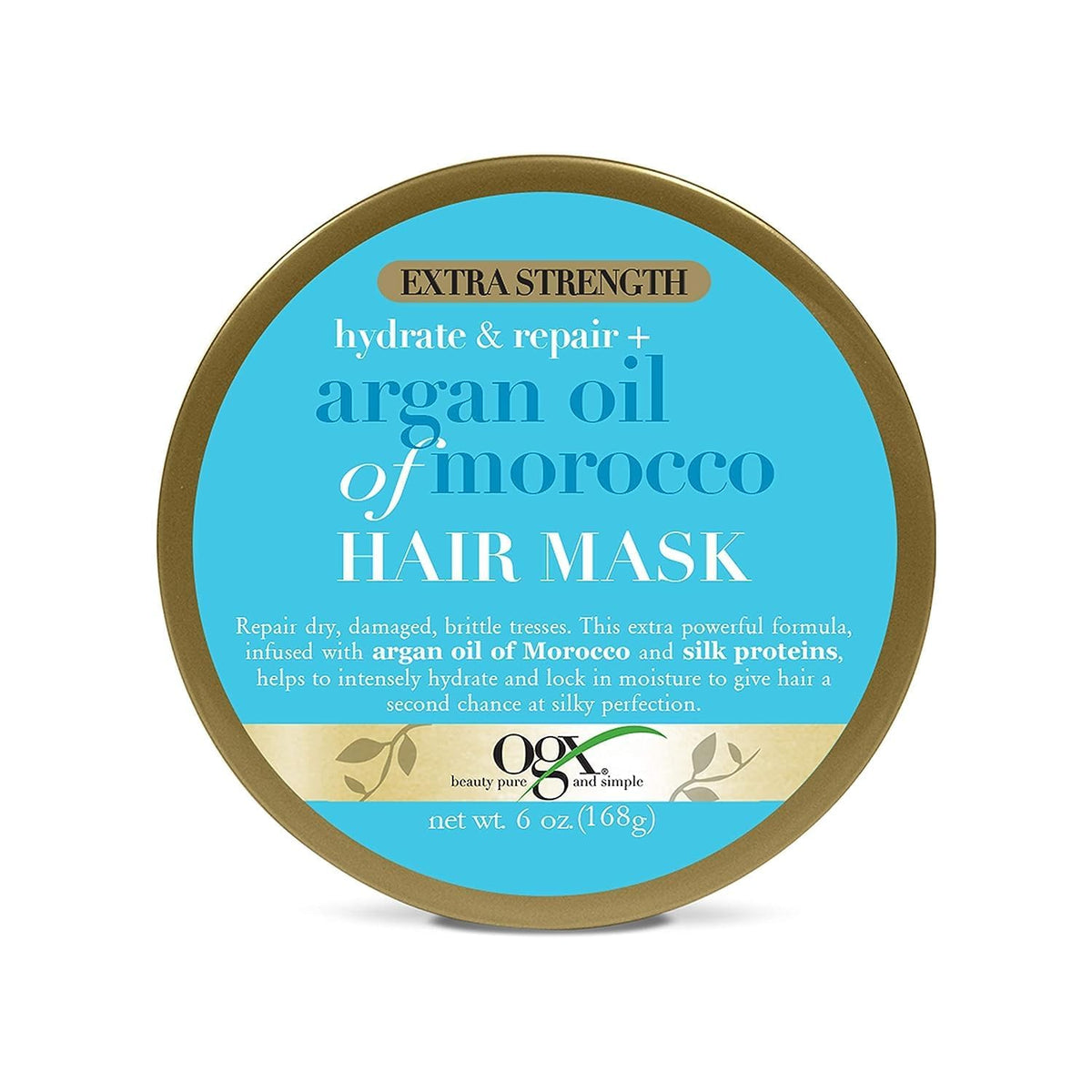 OGX mascarilla argán Marruecos, foco en la botella, ideal para hidratación profunda.