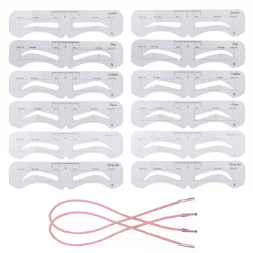Ohlove conjunto de plantillas para cejas 12 piezas, definición precisa en cada trazo.