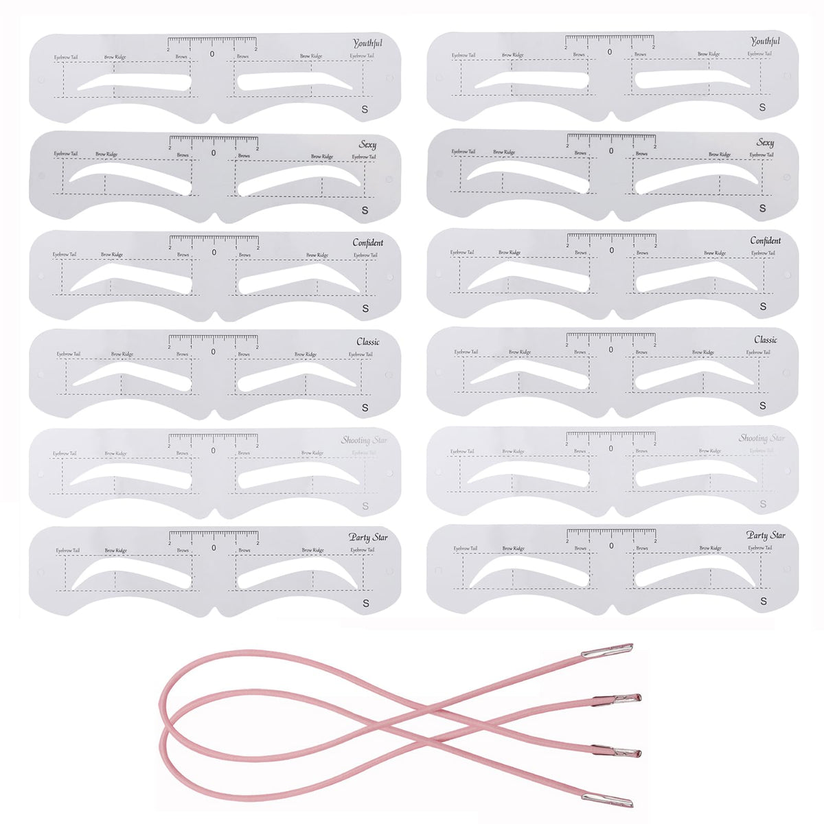 Ohlove conjunto de plantillas para cejas 12 piezas, definición precisa en cada trazo.