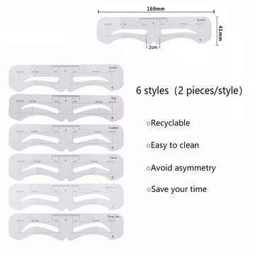 Ohlove paquete contiene 12 plantillas y 2 correas, ideal para retoque.