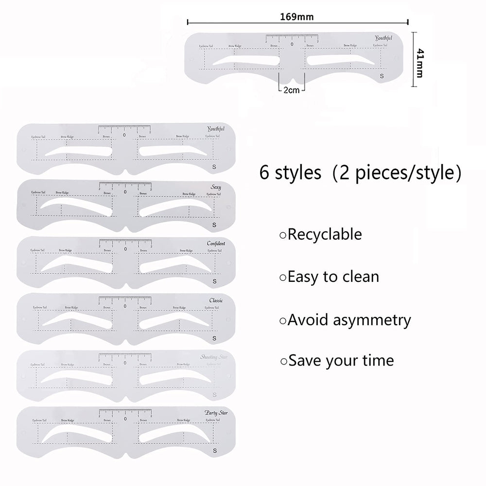 Ohlove paquete contiene 12 plantillas y 2 correas, ideal para retoque.