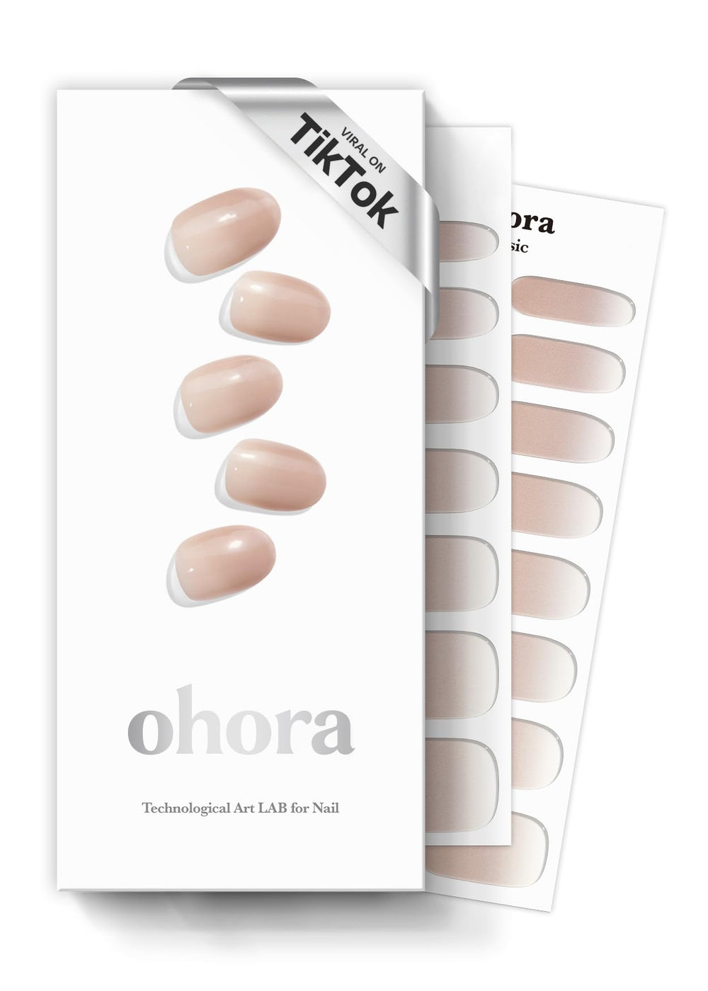 Ohora bandas uñas gel semi-curadas n-mild-latte, enfoque nude-ombre para un look natural.