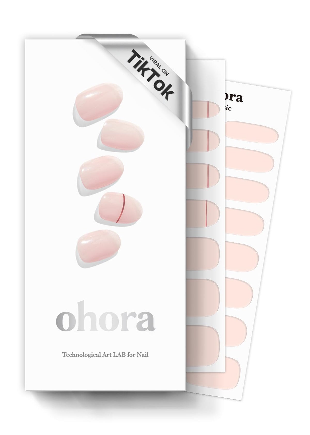 Ohora cinta de uñas gel semicuradas tono desnudo para un acabado natural.