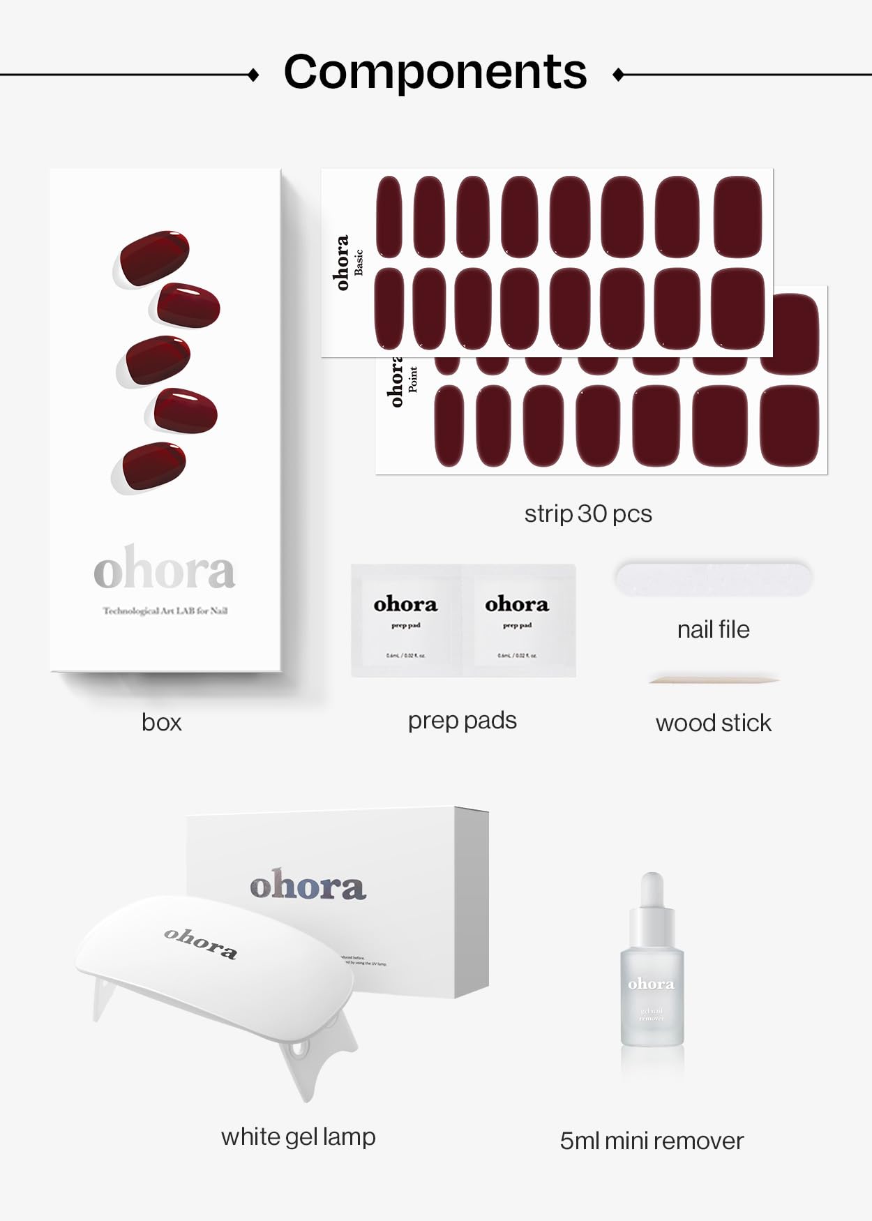 ohora lima de uñas y palito de madera para dar forma