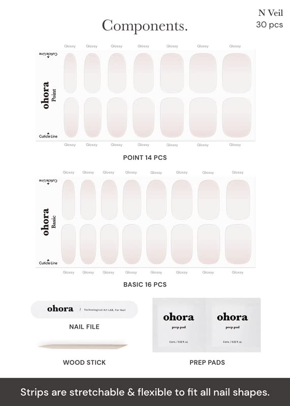 ohora N Veil contiene lima para uñas para un acabado preciso.