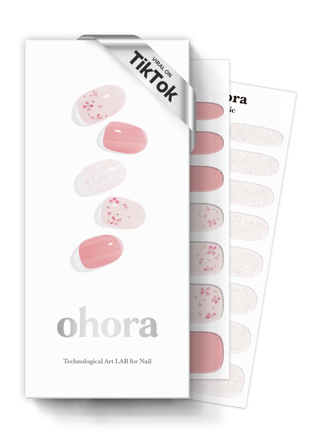 ohora tiras de uñas N Rose Diamond, patones rosa para un look elegante.