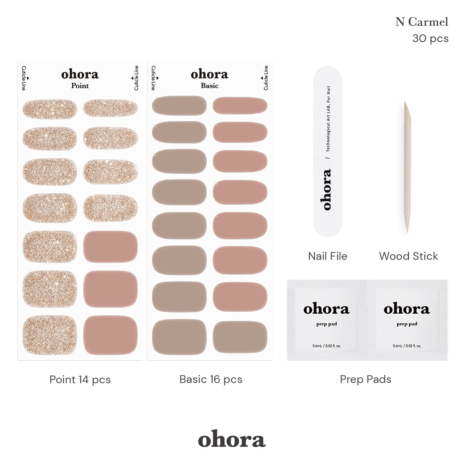 ohora pads preparación, prepara la uña para un acabado más uniforme.