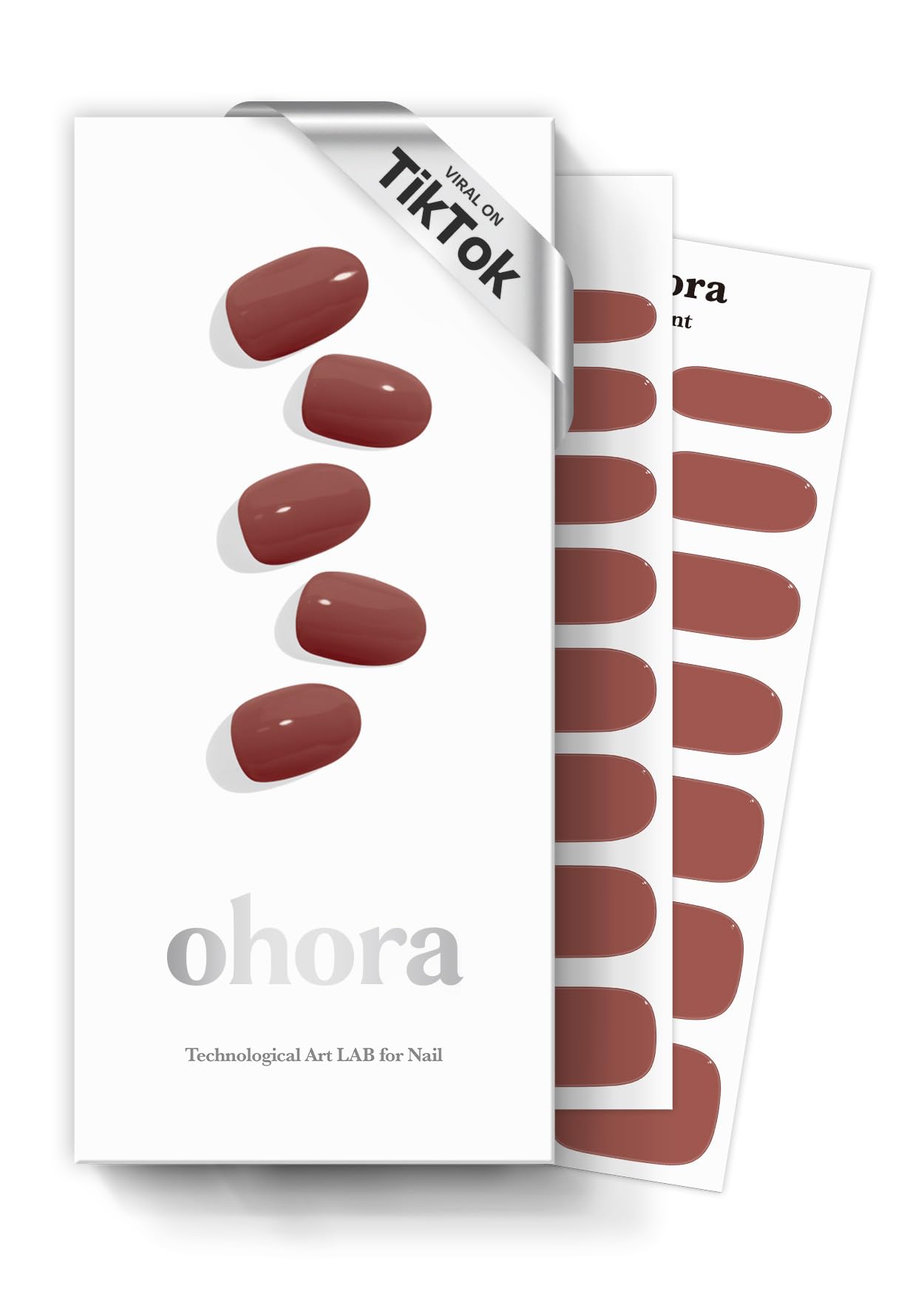 ohora pegatinas gel semicuradas N Brick marrón, acabado duradero para uso diario