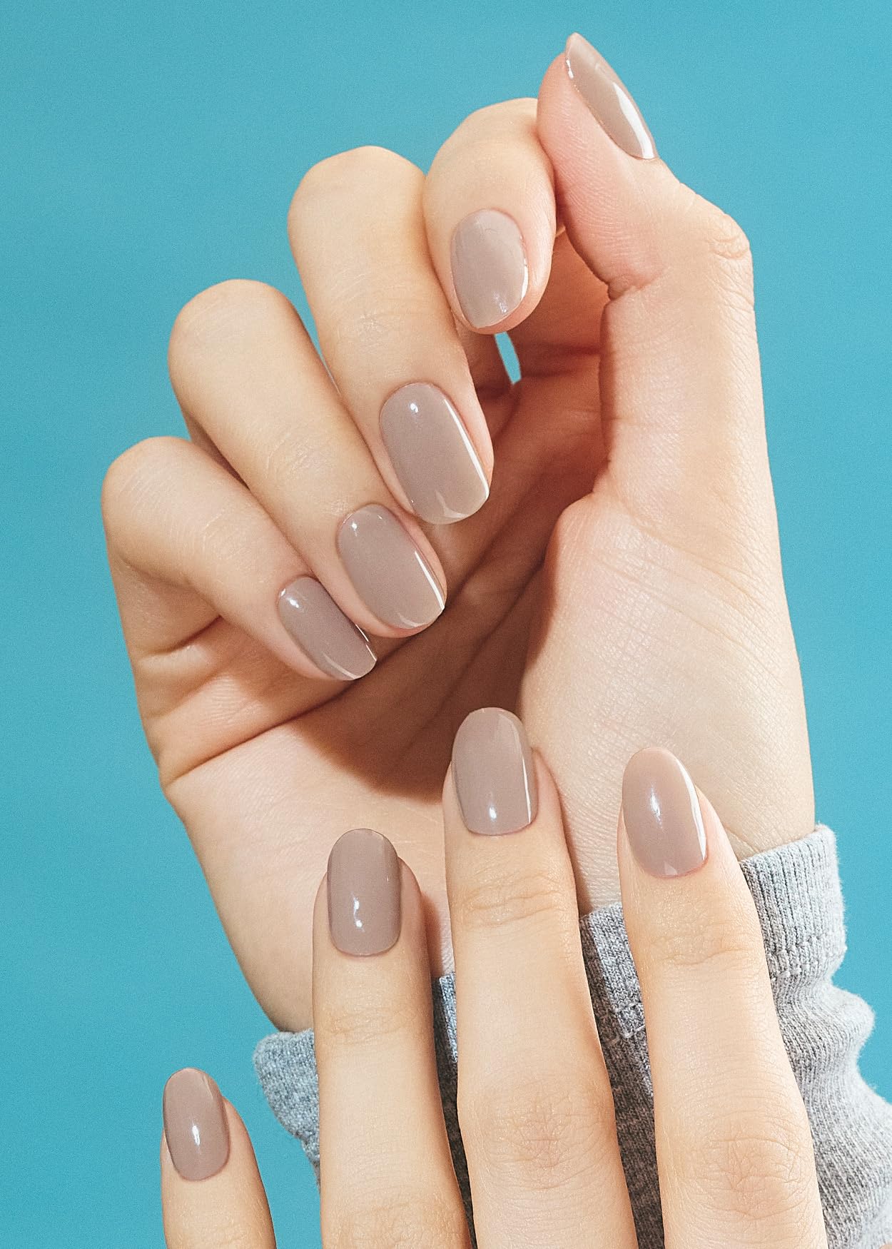 Ohora pegatinas uñas N Cream Beige, ajuste perfecto para uñas pequeñas.