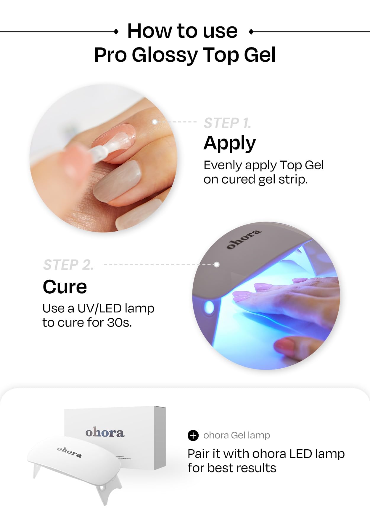 ohora prep pads incluidos preparan la uña para adhesión óptima