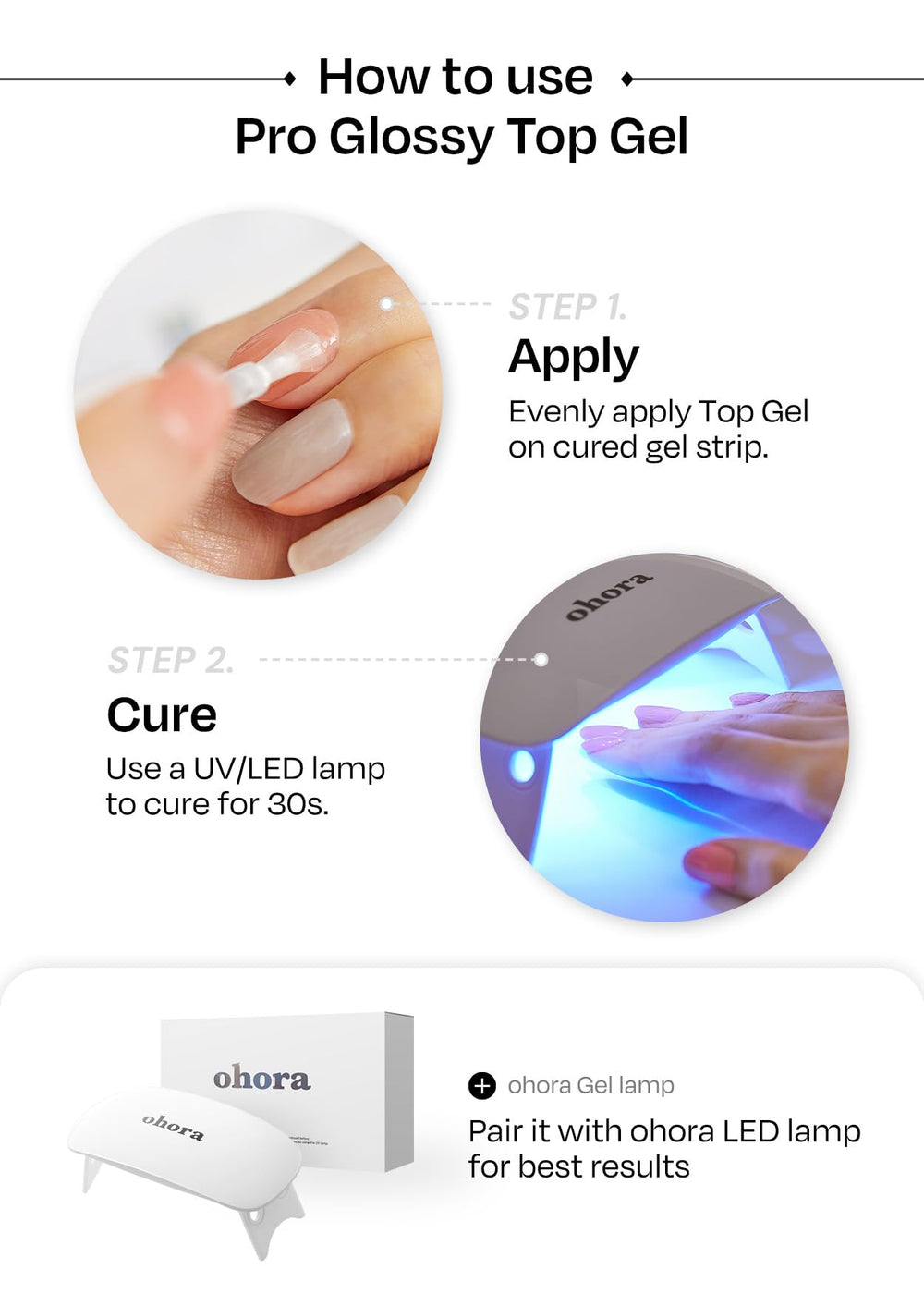 ohora prep pads incluidos preparan la uña para adhesión óptima