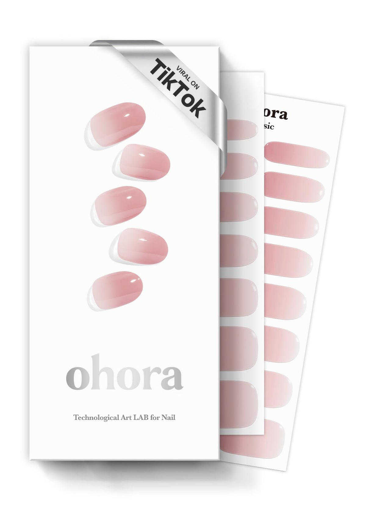 ohora N Milk Rose, tiras de gel semicurado para uñas, aplicación rápida, con acabado rosa suave.