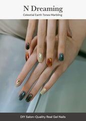 Ohora Semicurado detalle arte patrón, diseño elegante para uñas destacadas.