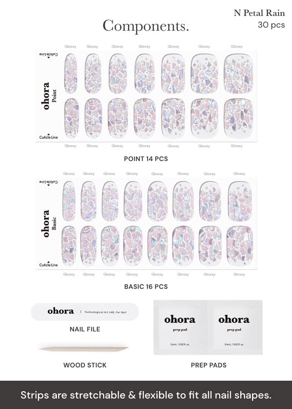 ohora N Petal Rain: conjunto fácil de quitar sin dañar las uñas.
