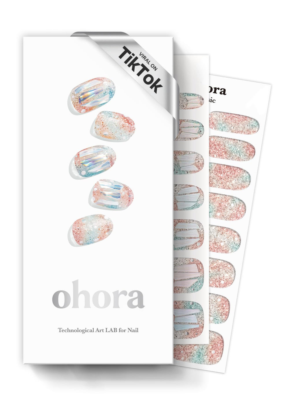 Ohora Semi Cured Newtro blanco metalico, acabado duradero para uñas pulidas.