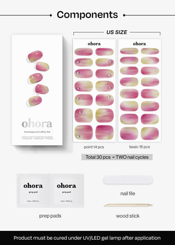 ohora tiras ajustables para distintos tamaños de uñas tono uva jugosa