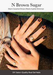 Textura marmol brown sugar en laminas ohora para uñas elegantes.