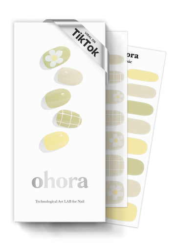 ohora tiras de uñas gel semi-curadas, patrón verde para uñas duraderas