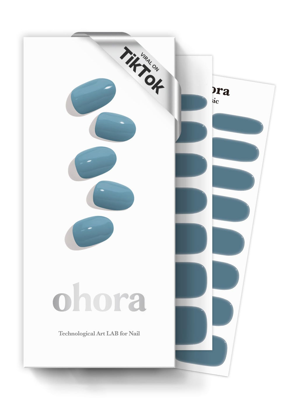 ohora tiras gel semicuradas azul marino, acabado duradero para uñas