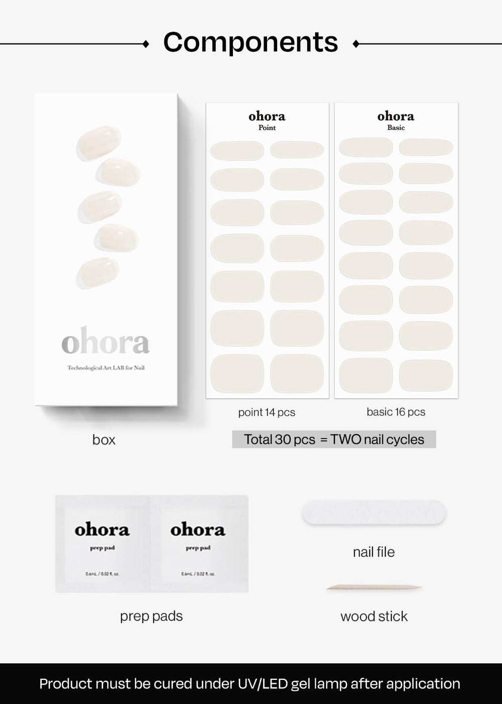 Ohora Uñas con tiras aplicadas para un acabado de salón