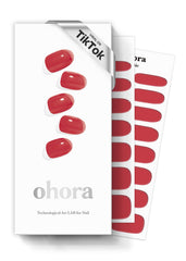 ohora tiras gel semi-curado tono ladrillo sobre uñas para color intenso