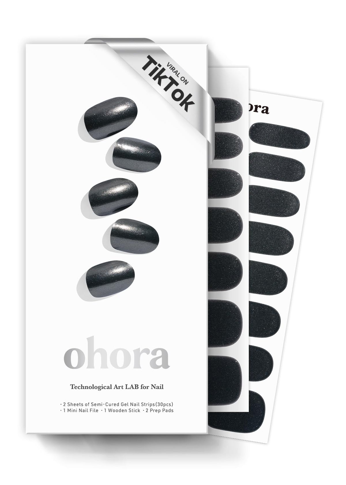 ohora N Boba Chrome paquete de tiras de gel semicurado para manicura rápida