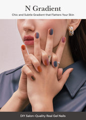 Ohora tiras ombre azul con acabado brillante para uñas elegantes