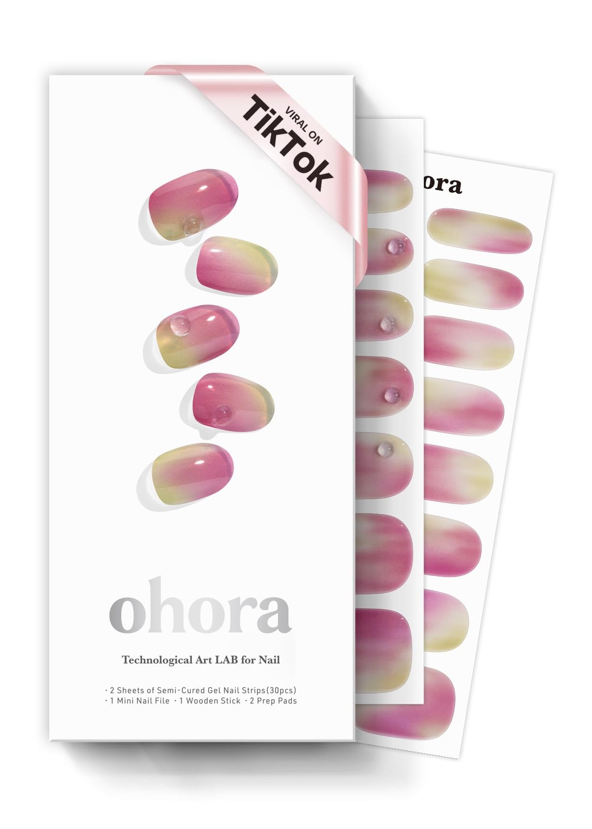 ohora tiras de uñas gel en tono uva jugosa para acabado elegante y duradero