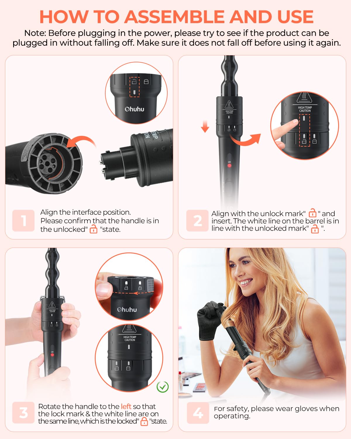 Ohuhu barra 0,75 pulgadas para ondas suaves con volumen.