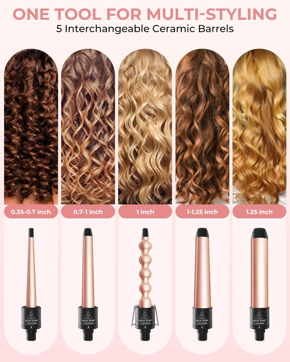 Ohuhu curler set barril 0,7-1 pulg para ondas naturales