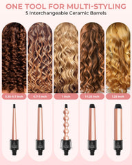 Ohuhu curler set barril 0,7-1 pulg para ondas naturales