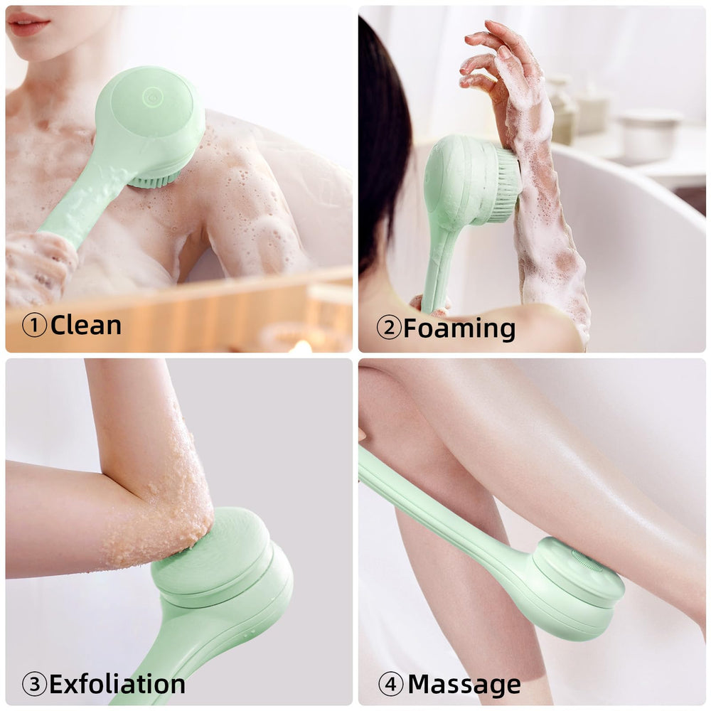 Oh,XIYU cepillo corporal eléctrico con manija de silicona para control