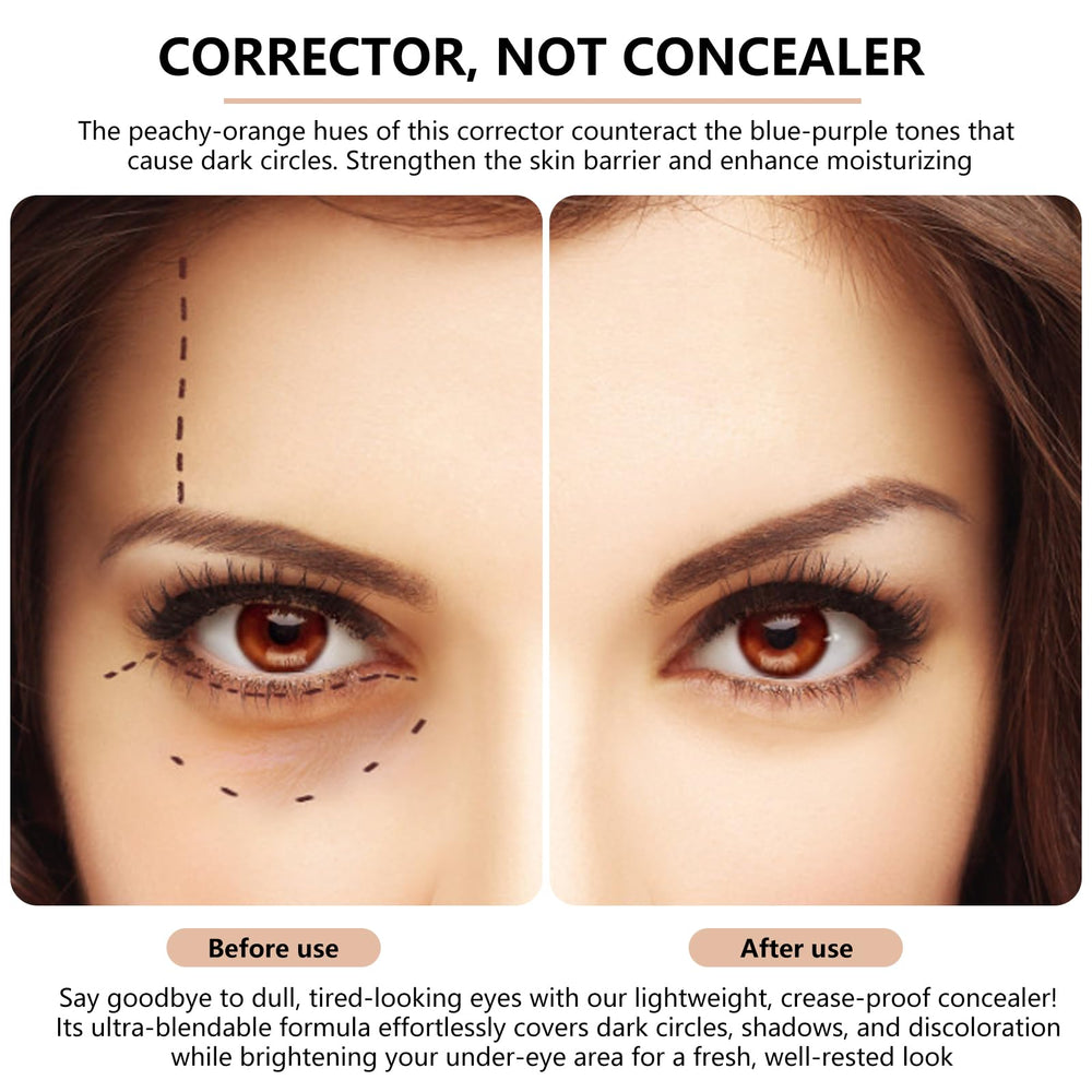 OIFVOPU Corrector de ojos tono durazno, neutraliza sombras azuladas de forma suave