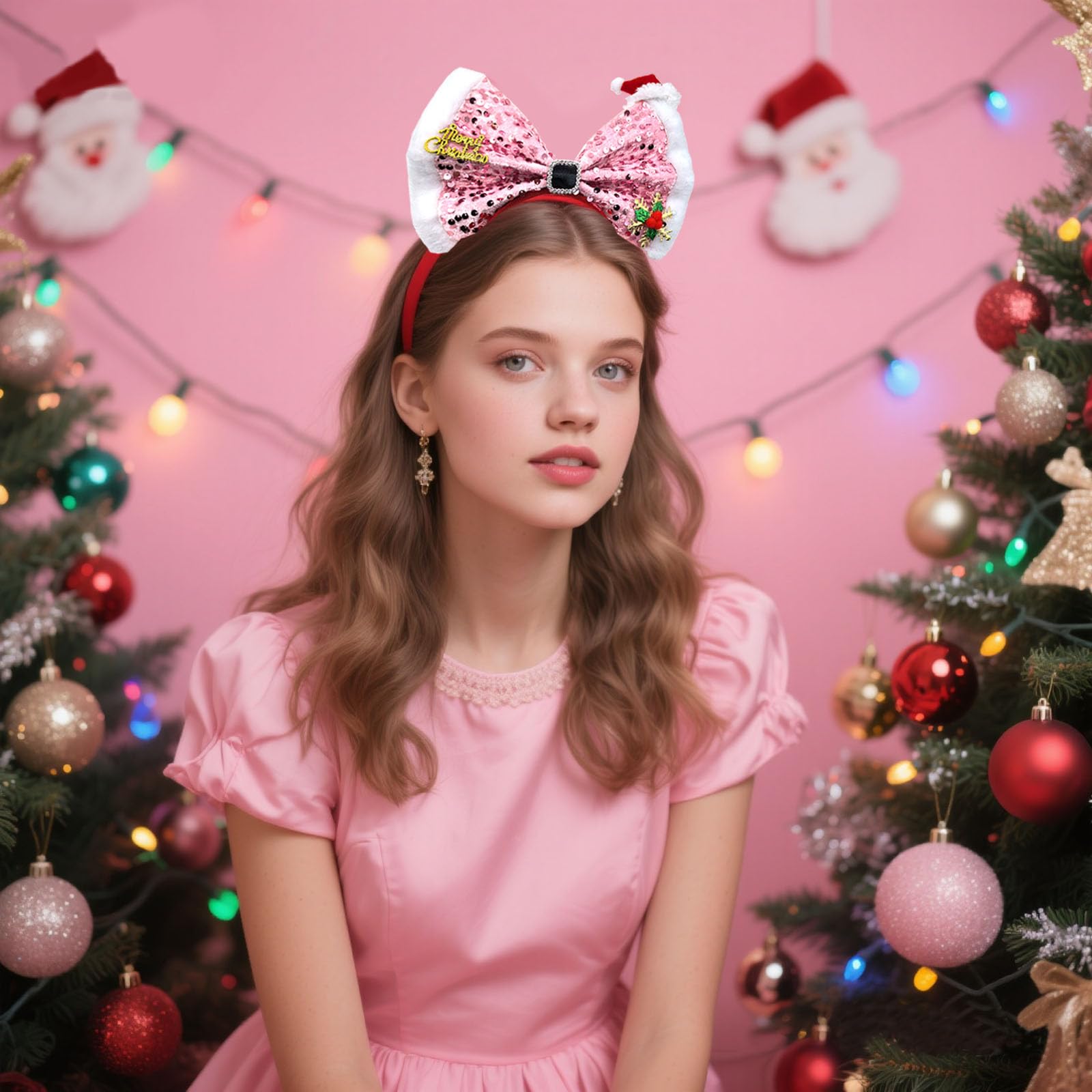 La diadema festiva de OIUUBBII lista para regalar o usar.