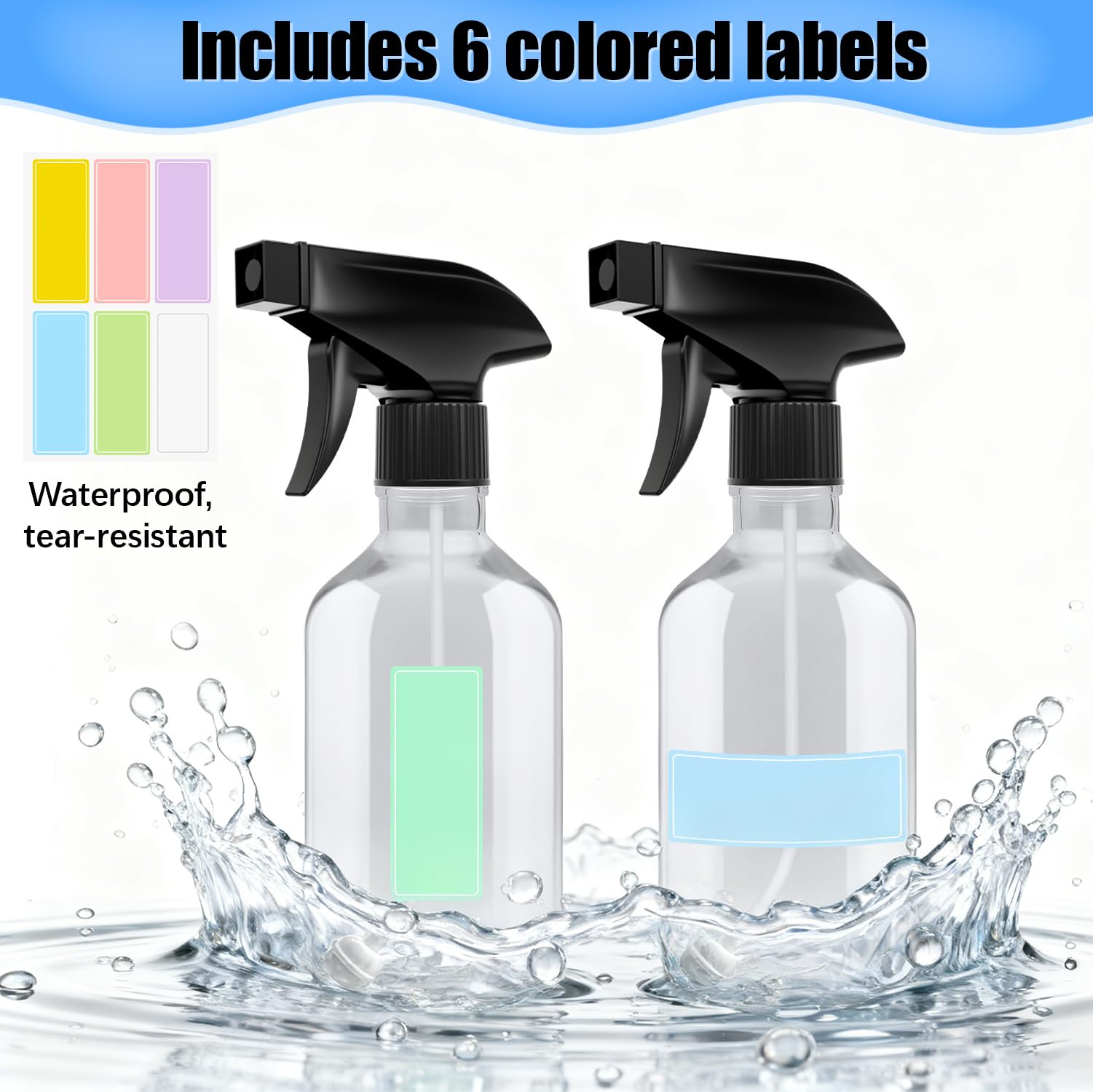 OJXKZ botellas transparentes 2-pack, uso versátil para limpieza.