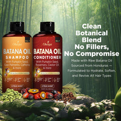 Okaga Batana Oil Acondicionador, botella, hidrata y suaviza cabellos secos.