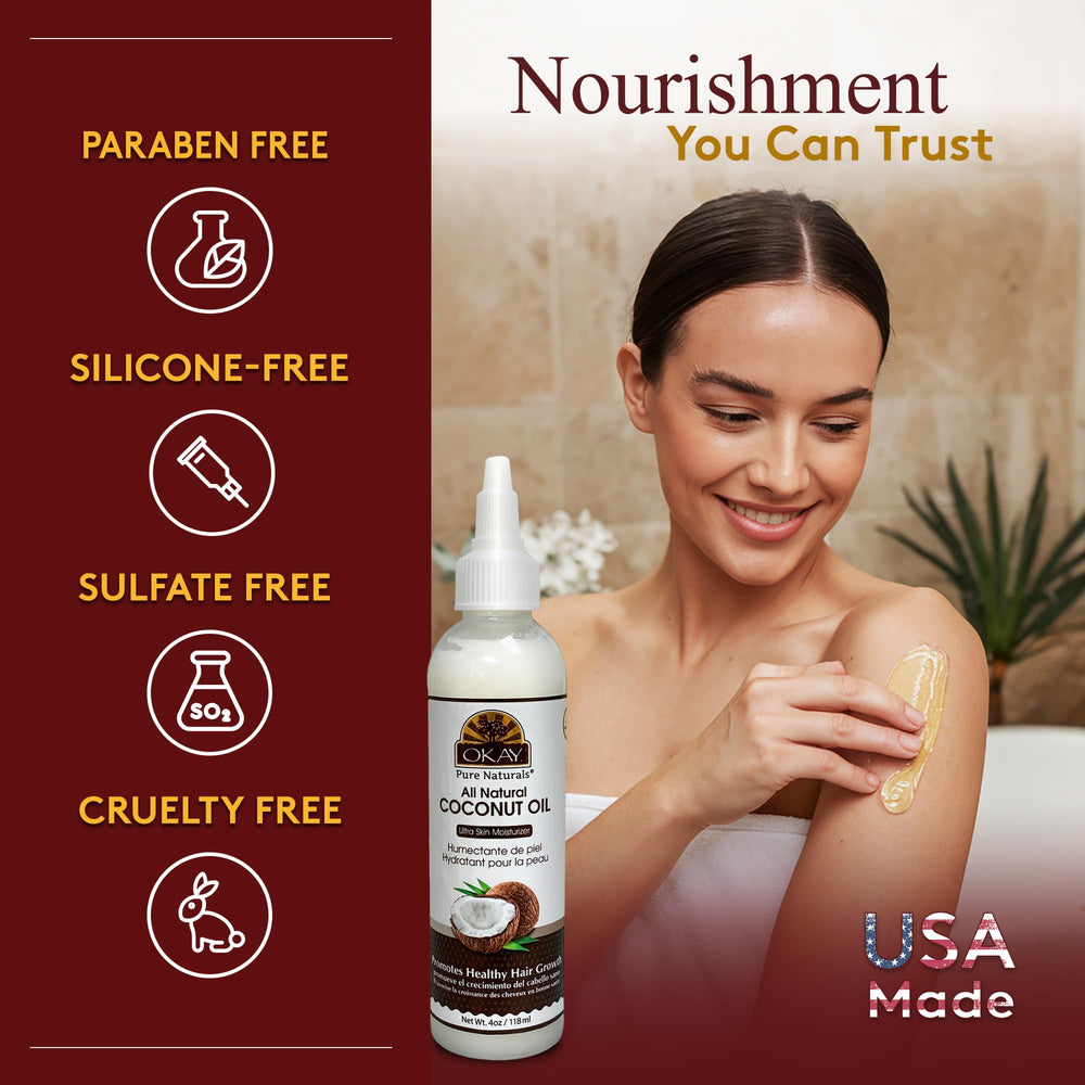 OKAY desmaquillante natural con aceite de coco, limpieza suave.