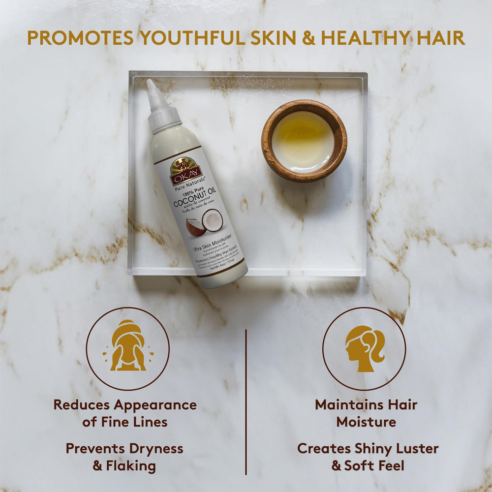 OKAY coconut oil skin care hydration supports gentle, lightweight moisture for daily use.