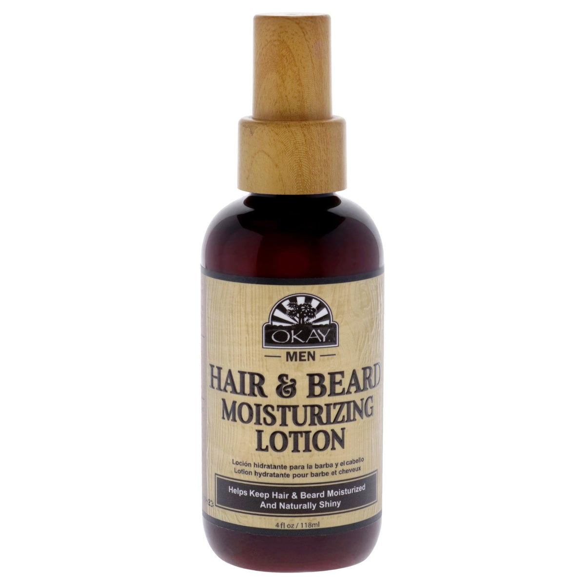 OKAY para hombre, botella de loción hidratante para barba y pelo, aporta hidratación duradera y suavidad.