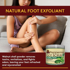 OKAY Pie exfoliante con granulado de nuez para piel áspera de pies.