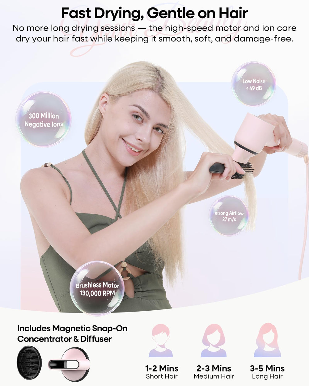 okaydeer 7en1 tecnología coanda para rizos suaves sin tirones